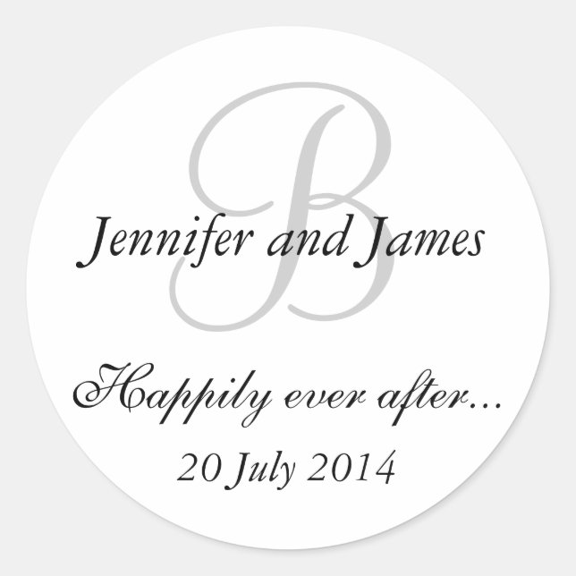 Stickers Monogramme B pour les faveurs de mariage (Devant)