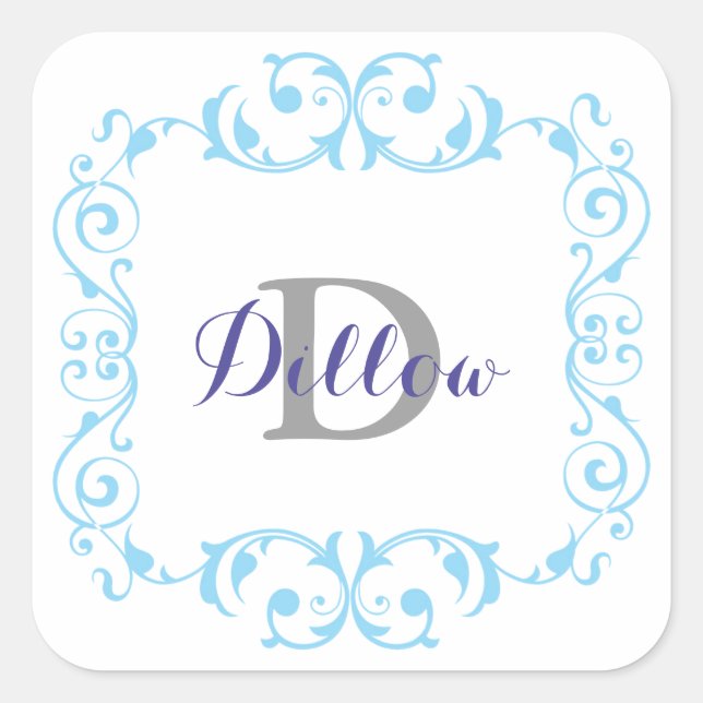 Stickers Monogramme bleu (Devant)