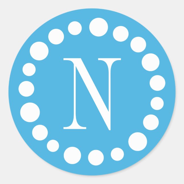 Stickers Monogramme bleu clair (Devant)