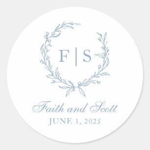 Stickers Monogramme bleu clair