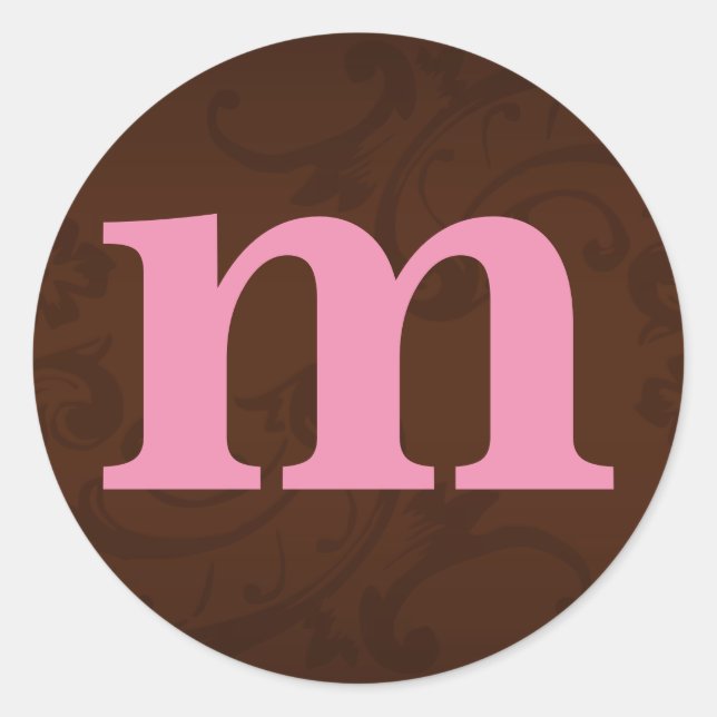 Stickers Monogramme Brown et rose (Devant)