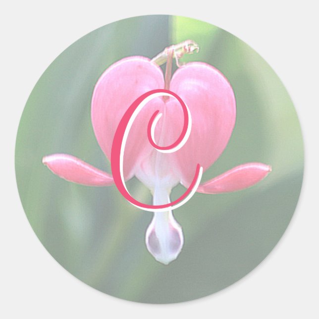 Stickers Monogramme C de fleurs cardiaques saignan (Devant)