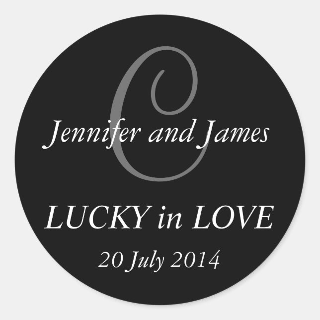 Stickers Monogramme C pour Mariage Noir (Devant)
