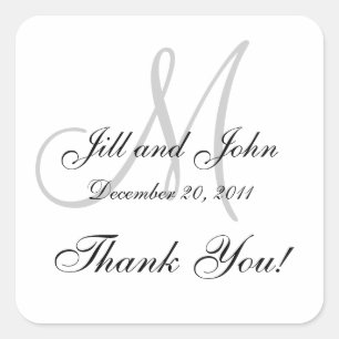Stickers Monogramme Carré pour Merci Mariage