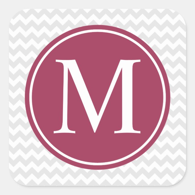Stickers Monogramme Circle Chevron Moderne (Devant)