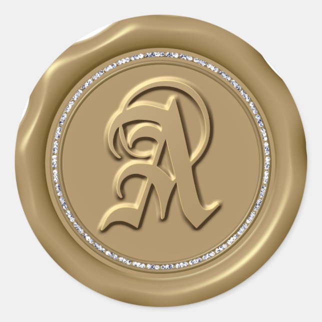 *~* Stickers Monogramme de cire dorée du cercle di (Devant)