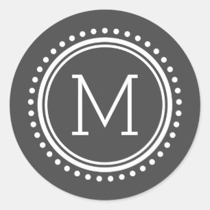 Stickers Monogramme de famille Cercle pointillé