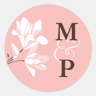 Stickers Monogramme de la branche Magnolia