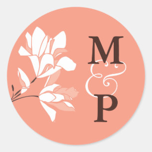 Stickers Monogramme de la branche Magnolia