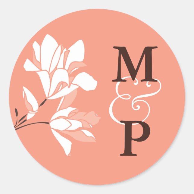 Stickers Monogramme de la branche Magnolia (Devant)