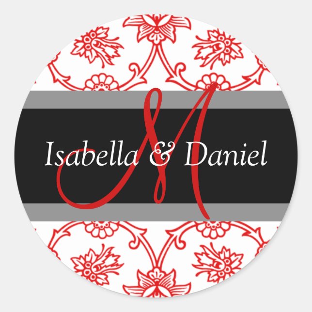 Stickers Monogramme de mariage d'hiver (Devant)