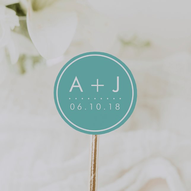Stickers Monogramme de mariage moderne | Pool (Créateur téléchargé)