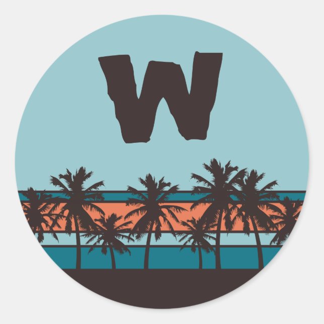 Stickers Monogramme de plage Retro (Devant)