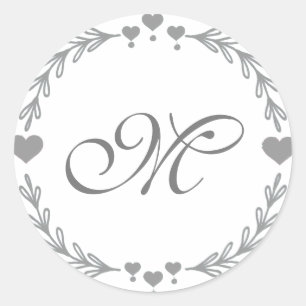 Stickers Monogramme du coeur gris