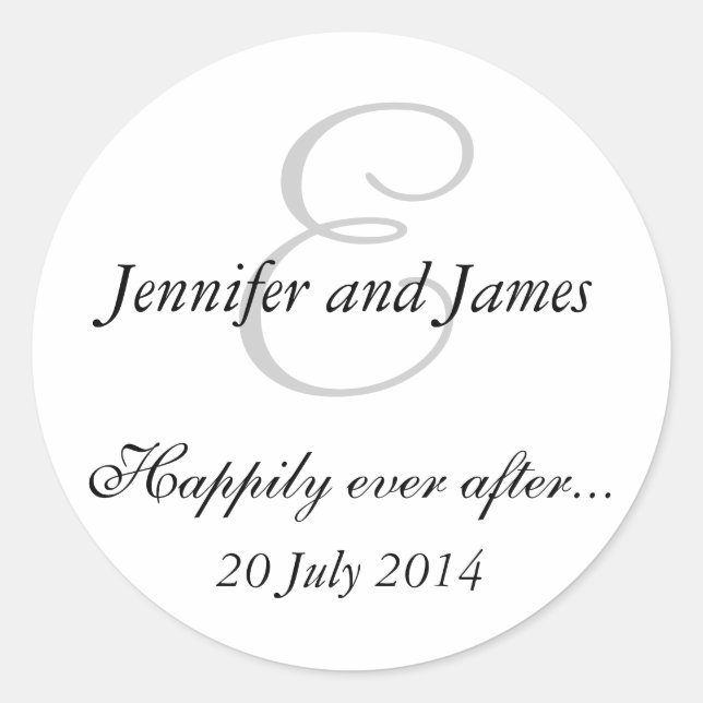 Stickers Monogramme E pour les faveurs de mariage (Devant)