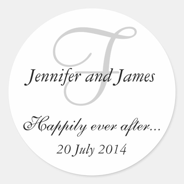 Stickers Monogramme F pour les faveurs de mariage (Devant)