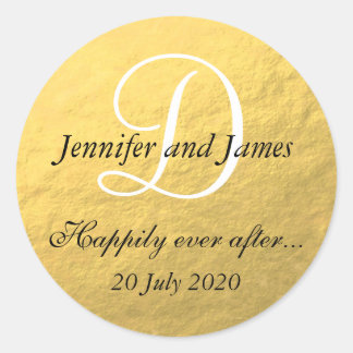 Stickers Monogramme Gold Foil pour les faveurs de