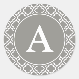 Stickers Monogramme gris et blanc