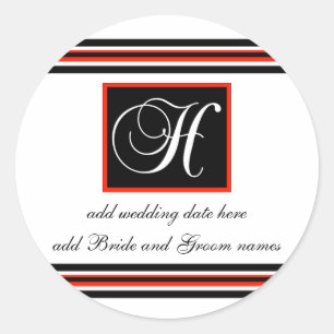 Stickers Monogramme H Monogramme Noir Et Rouge