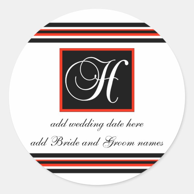 Stickers Monogramme H Monogramme Noir Et Rouge (Devant)