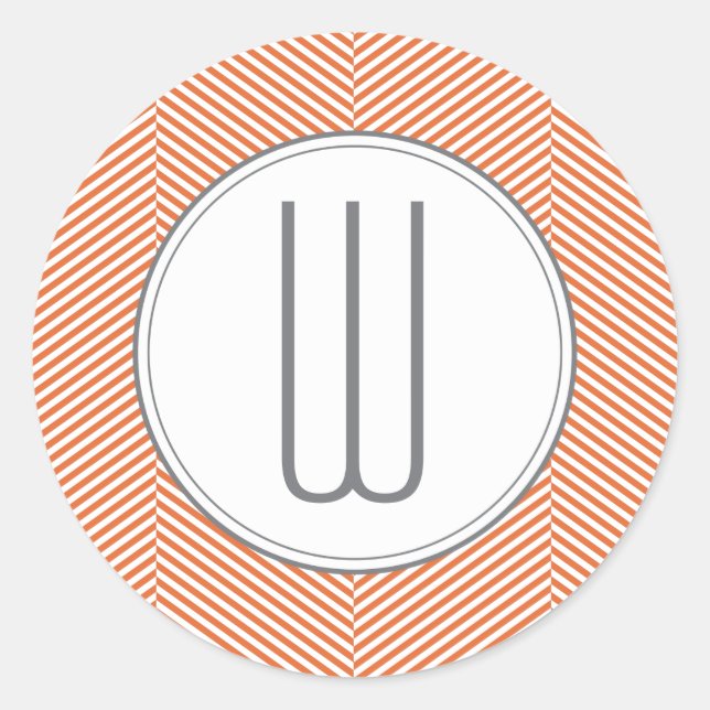 Stickers Monogramme Herringbone Orange (Devant)