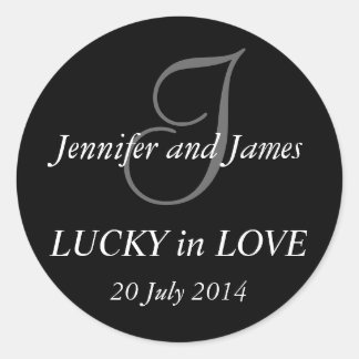 Stickers Monogramme I pour Mariage noir