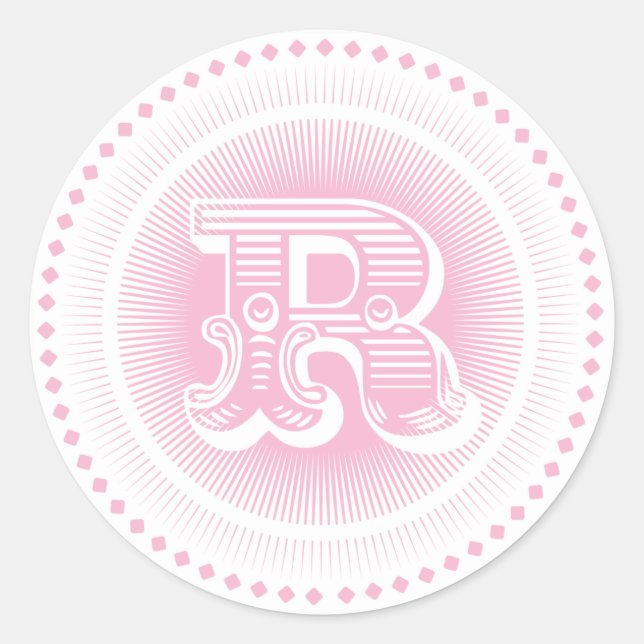 Stickers Monogramme Lettre R (Devant)
