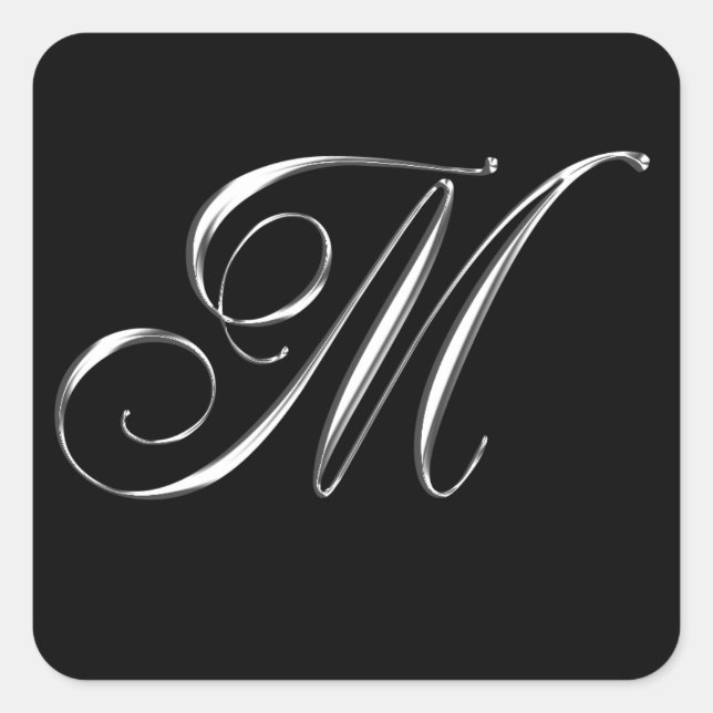 Stickers Monogramme M Mariage Formal Enveloppe (Devant)
