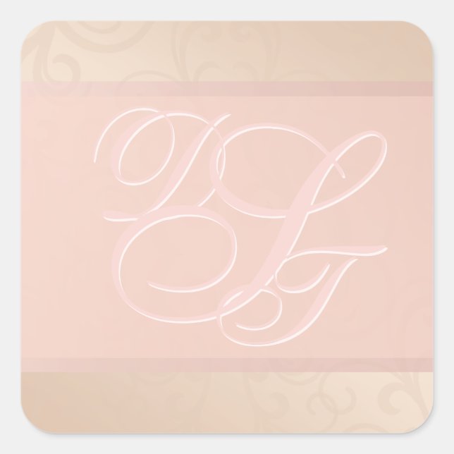 Stickers Monogramme Motif rose (Devant)