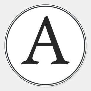 Stickers Monogramme noir et blanc élégant
