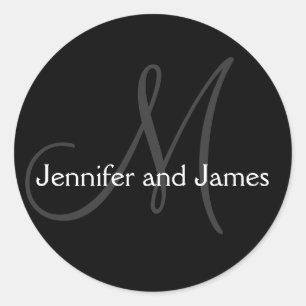 Stickers Monogramme pour Mariage Noir
