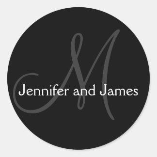 Stickers Monogramme pour Mariage Noir
