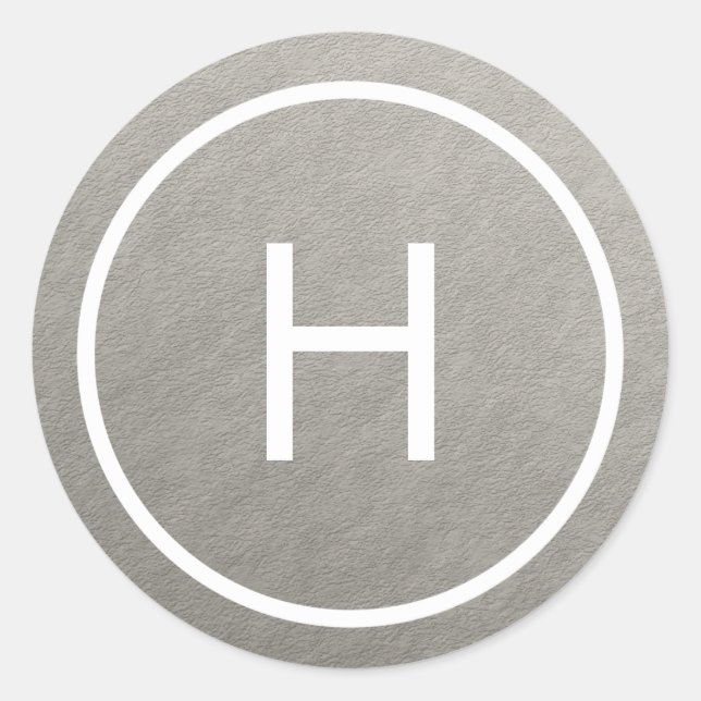 Stickers Monogramme Rond de Paix tendance - Argent (Devant)