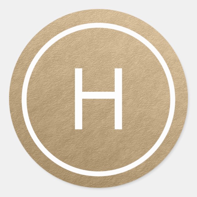 Stickers Monogramme Rond de Paix tendance - Or (Devant)