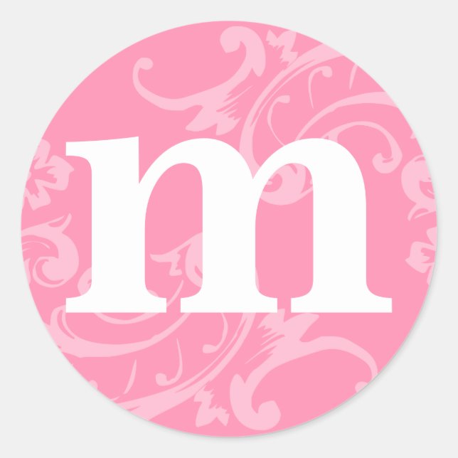 Stickers Monogramme rose (Devant)