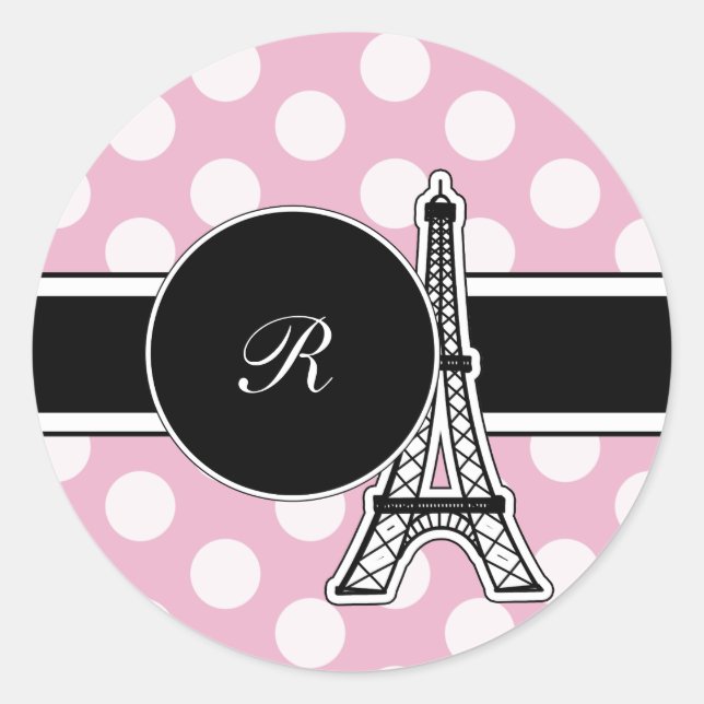Stickers Monogramme rose (Devant)