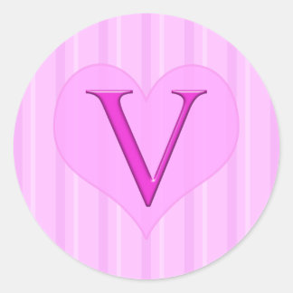 Stickers Monogramme rose V 001