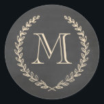 Stickers Monogramme Style Chalkboard<br><div class="desc">Conception monogramme style tableau noir et ivoire par Shelby Allison.</div>