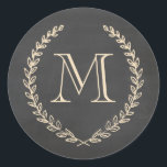 Stickers Monogramme Style Chalkboard<br><div class="desc">Conception monogramme style tableau noir et ivoire par Shelby Allison.</div>
