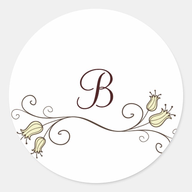 Stickers Monogramme Tulip Jaune (Devant)