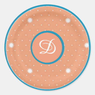 Stickers Monogrammes Aqua et Coral