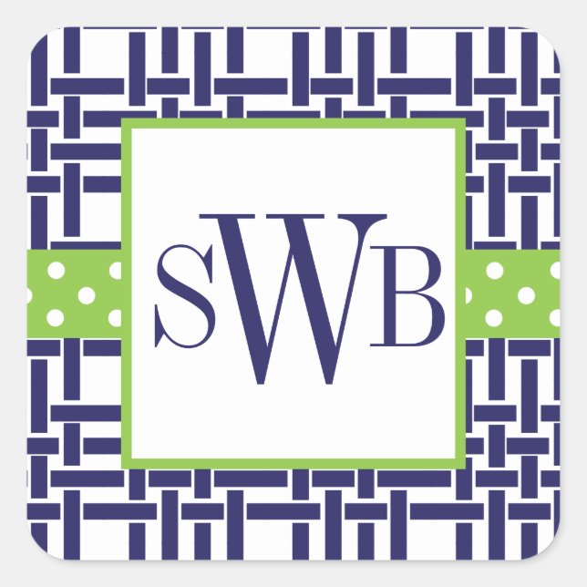 Stickers Monogrammes Bambou & Grosgrain (Devant)