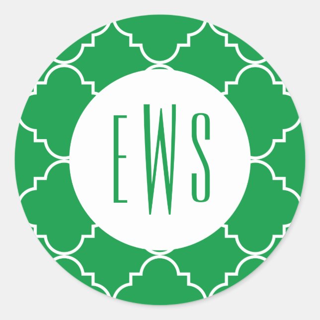 Stickers Monogrammes Chic Quatrefoil (Devant)