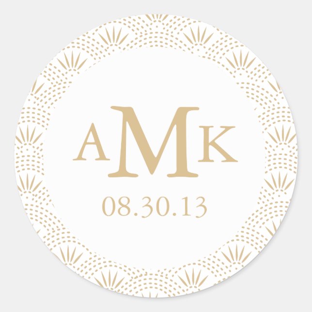 Stickers Monogrammes Mariages Deco Seigaiha (Devant)