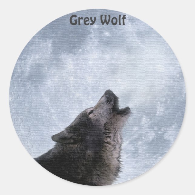 Stickers MOON & WOLF GRAY Howling (Devant)