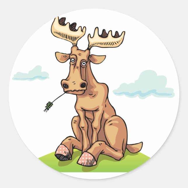 Stickers Moose Cartoon (Devant)