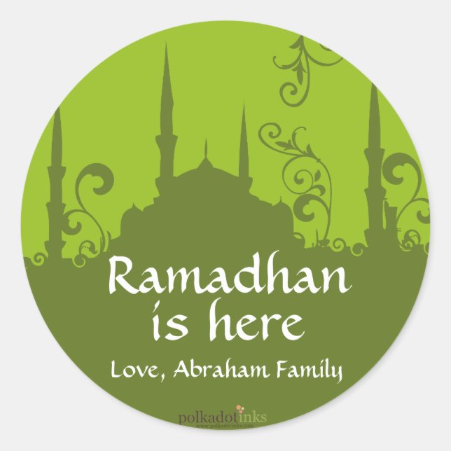 Stickers Mosquée Green Swirl (Devant)