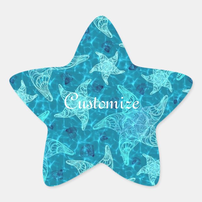 Stickers Motif Aqua Blue Starfish (Devant)
