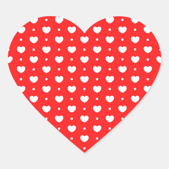 Stickers Motif Chic Red White Hearts (Devant)