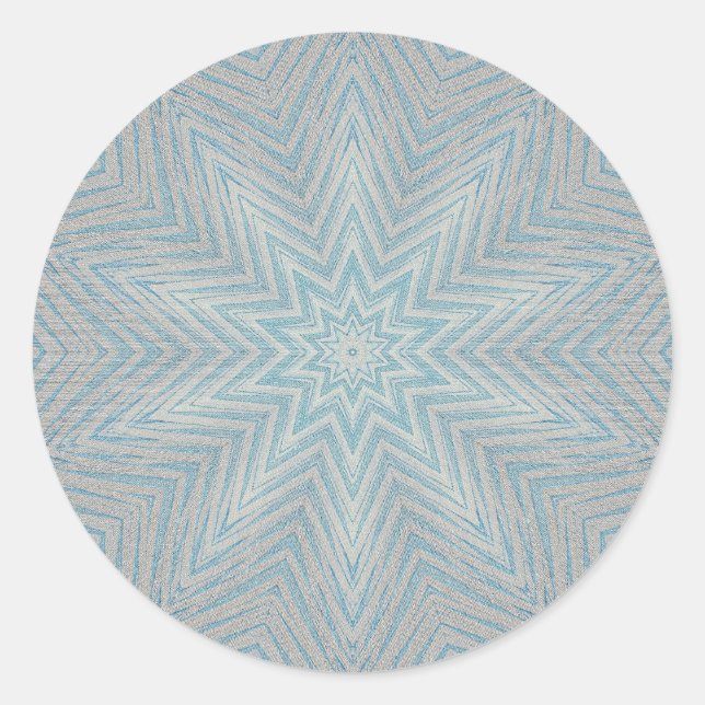 Stickers Motif Kaleidoscope Blue Silver Star (Devant)